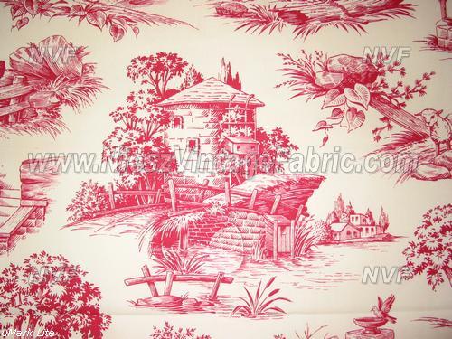 Red And Cream Toile
