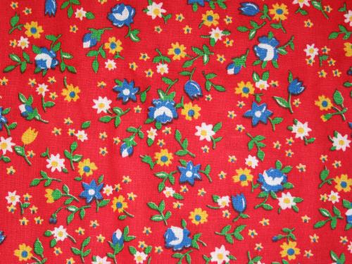 red calico fabric